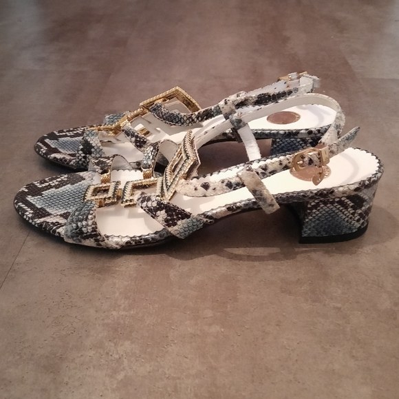 Ilasio Renzoni Animal Print Sandal Jewels Ankle Strap - Picture 5 of 9